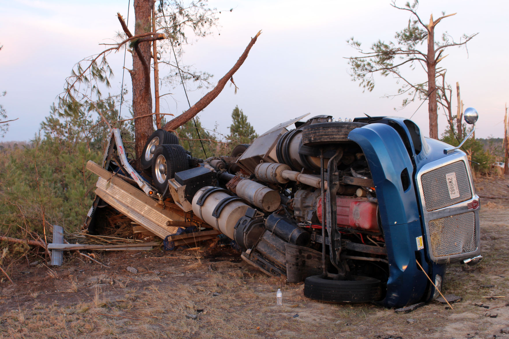 Sun sets over damage in Beauregard on Saturday evening